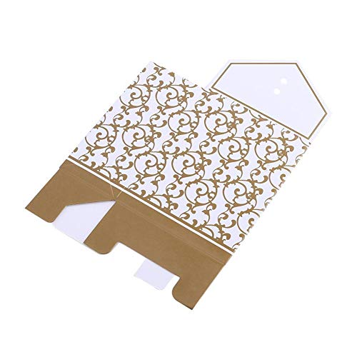 Cosiki 2 Colores Elegante Fiesta de Bodas Favor Regalo Cajas de Dulces Bolsas de Papel Tipo Cinta (Dorado)