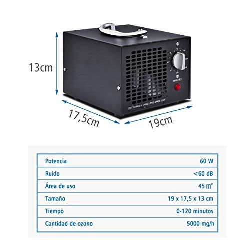 COSTWAY Generador de Ozono 5000mg / h Profesional Ozonizador Purificador de Aire Función de Temporizador