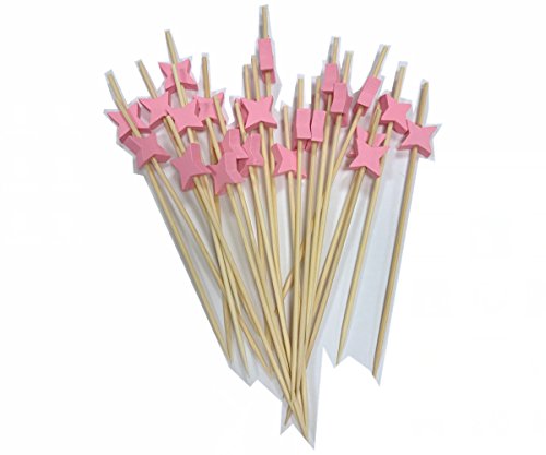 Cotigo-Set/Soporte para Cupcakes,de Cartón+ Capsula de Cupcake+Signo de La Fruta Productos de Bambú，para Fiesta Cumpleaños,Boda，Diseño de Lunares (Rosa)