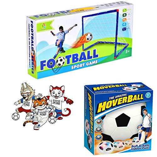 Cozywind Juego de Balón de Fútbol para Niños,Juguete de Fútbol,Incluye Portería (90X60X47cm), Red, Mini Inflable Pelota y Fútbol Flotante