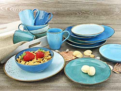 Creatable 20157 Serie Nature Collection Aqua - Vajilla (16 piezas, piedra, 34 x 31,5 x 33 cm)