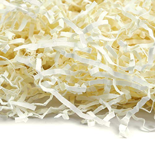 Creative Deco 200g Papel Triturado Amarillo Crema Kraft | Reemplazo de Lana de Madera | Relleno Material de Embalaje para Cesta, Caja, Paquete