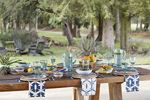 Creative Tops Drift - Juego de 3 platos laterales de cerámica decorados a mano, 15 cm, color azul y blanco