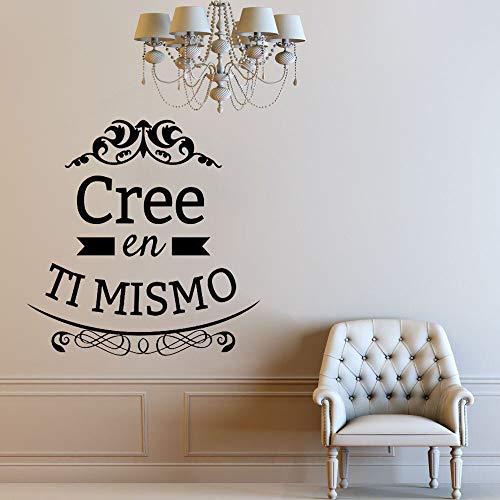 Cree en ti mismo calcomanías de pared pegatinas de pared de yeso español decoración del hogar del artista del dormitorio letras inspiradoras e inspiradoras
