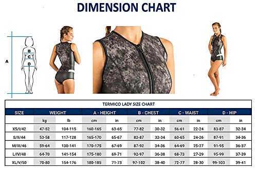 Cressi Diva Traje de Neopreno para Mujer, Negro/Mimetic, S/2
