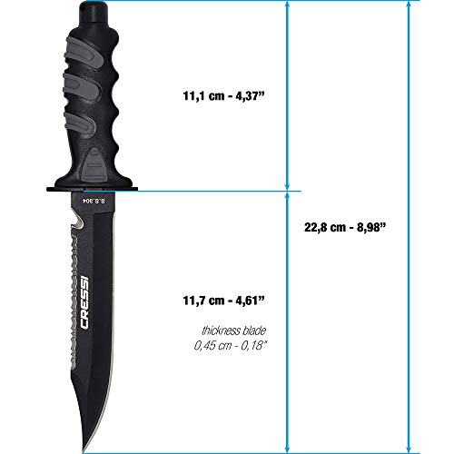 Cressi Giant Cuchillo, Unisex Adulto, Negro, 30 cm
