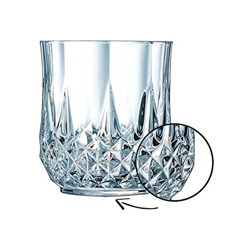 Cristal d'Arques-Longchamp vaso de whisky,320ml, sin la marca de llenado, 6 Vasos