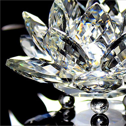 Cristal de cuarzo de 10 cm de cristal de loto de piedra natural y mineral Fósil flor de cristal para la boda de la familia Artesanía (Claro)