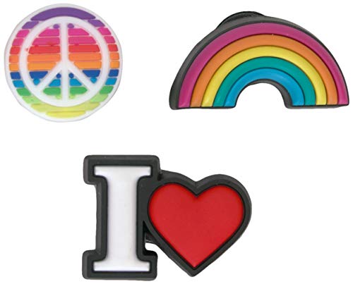 Crocs Feel The Love 3 Pack Decoración de zapatos, Multicolor, Talla Única