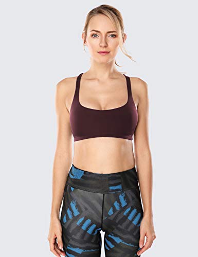 CRZ YOGA - Sujetador Deportivo Yoga Cruzados Espalda Sin Aros para Mujer Chocolate S