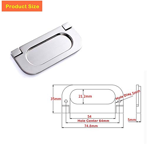 CTRICALVER 4pcs Manijas invisibles |Bronce Mini Tiradores de barra de Acero inoxidable | para puerta de armario armario cajón asas Pack Set Mobiliario de oficina-Con tornillos (75mm)