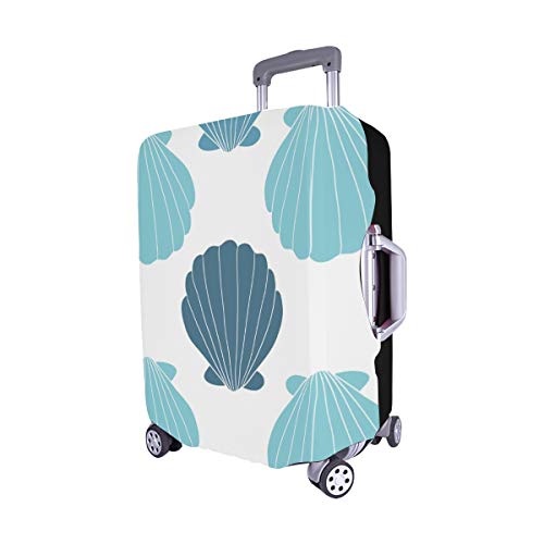 Cubierta de Maleta Protectora de Equipaje de Viaje de Spandex Doodle Colorido de Conchas Marinas Cubierta para Maleta 28.5 x 20.5 Pulgadas