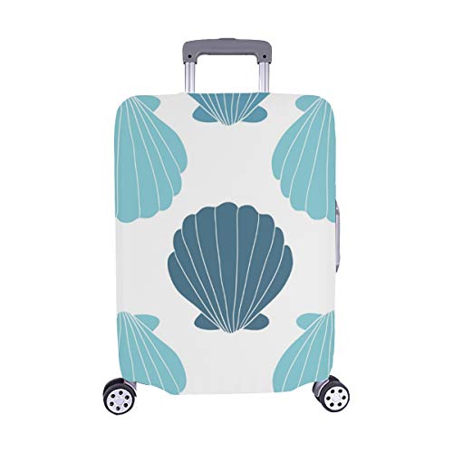 Cubierta de Maleta Protectora de Equipaje de Viaje de Spandex Doodle Colorido de Conchas Marinas Cubierta para Maleta 28.5 x 20.5 Pulgadas