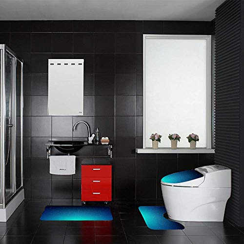 Cubierta del asiento del inodoro Alfombra de baño Set 3 piezas abstractas del corazón Icono Líneas de los triángulos ultra suave paño grueso y suave absorbente antideslizante del asiento de tocador cu