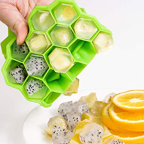 Cubiteras Para Hielo Silicona, 3 Paquetes Con Un Total De 111 Cubitos De Hielo, Molde Para Bandeja De Hielo De Silicona Blanda De Grado Alimenticio Certificado Por LFGB,Utilizado Para Hacer Hielo