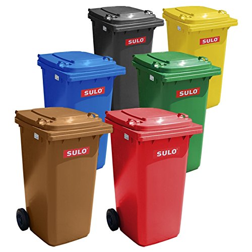 Cubo de basura 2 ruedas, contenedor a basura SULO 80 L, gris (22117)