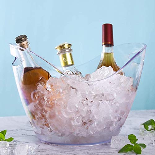 Cubo de Hielo, plástico/Transparente Lingote Cubo de Hielo/acrílico del Cubo de Champán/Cerveza Gran Hielo Barril de Vino/Cubo de Hielo/Cubo de Hielo Bar KTV (Color: B, Tamaño: 3L), Tamaño: