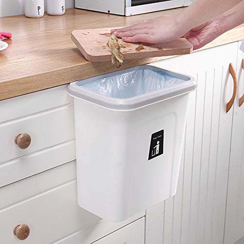 Cubos De Basura Clasificación, Papelera De Cocina Empuje La Tapa Grande El Plastico Reciclaje De Basura Diseño Colgante, Para Sala De Estar, Baño, Cocina, Dormitorio, Coche (Marrón)