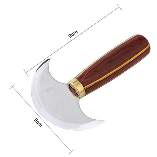 Cuchillo de Cuero de Media Luna con Mango De Sándalo Mango de Alta Velocidad de Acero Cuchillo de Cuero para Bricolaje Corte de Velero