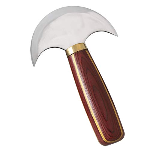 Cuchillo de Cuero de Media Luna con Mango De Sándalo Mango de Alta Velocidad de Acero Cuchillo de Cuero para Bricolaje Corte de Velero