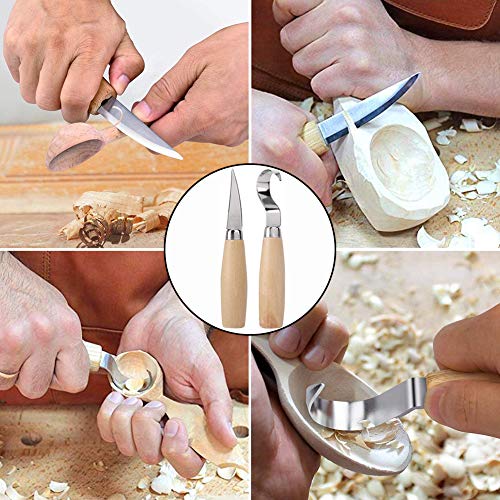 Cuchillo de Gancho,BETOY Herramientas de Talla de Madera Tallado de Cuchara para Tallado en Madera, Tallado en Piedra, Tallado de Frutas, Artesanía, Tallado de Muebles, Tallado de Regalos de Bricolaje