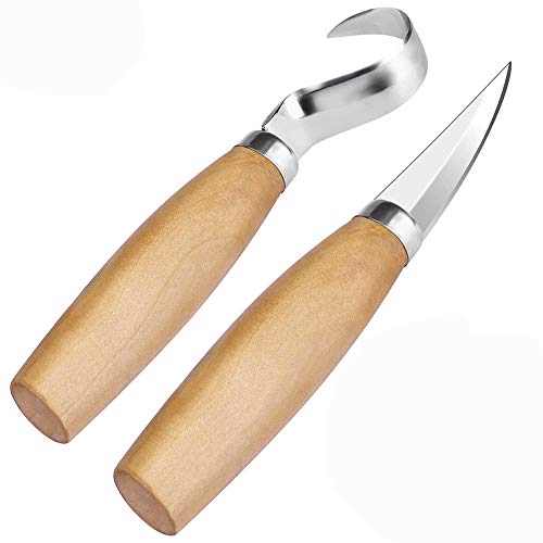 Cuchillo de Gancho,BETOY Herramientas de Talla de Madera Tallado de Cuchara para Tallado en Madera, Tallado en Piedra, Tallado de Frutas, Artesanía, Tallado de Muebles, Tallado de Regalos de Bricolaje