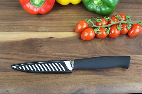 Cuchillo De Paring De Hoja De Cerámica Con Vaina - Por Taylors Eye Witness. 10 Cm. Hoja De Cerámica De Circonio Blanco Con Mango De Agarre Suave. Resistente A La Corrosión/Óxido.