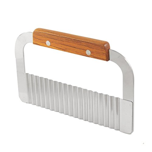 Cuchillo decorador ondulado,Cortador Ondulado Para Verduras,Hoja de acero inoxidable y mango de madera