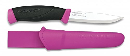 Cuchillo "MORAKNIV"ABS. Color: ROSA. Hoja: 10.3 cm