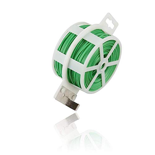 Cuerda de Alambre Plastificado para el Jardín, Alambre de Sujeción con Cortador, Jardín planta lazos, 100m lazos de Torcedura con Cutter, Jardín Alambre para Jardinería, Hogar, Oficina 【Ø 4mm 】