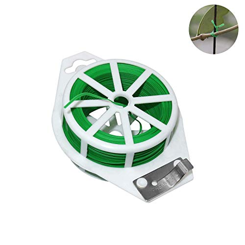 Cuerda de Alambre Plastificado para el Jardín, Alambre de Sujeción con Cortador, Jardín planta lazos, 100m lazos de Torcedura con Cutter, Jardín Alambre para Jardinería, Hogar, Oficina 【Ø 4mm 】