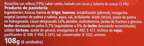CUETARA Napolitanas bizcochitos con relleno sabor canela caja 6 uds