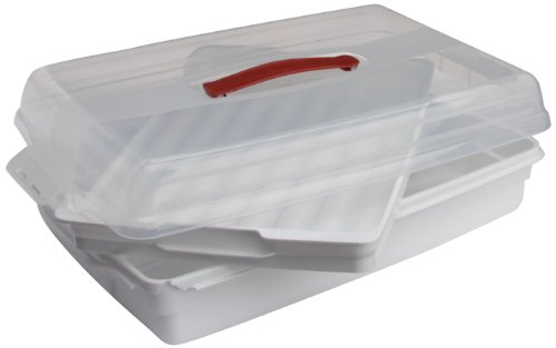 Curver 175245 - Caja para transportar tartas, color blanco y transparente