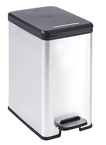 Curver 213300 Cubo de Basura Slim, 25L, 42 x 25 x 45 cm, Gris