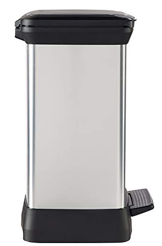 Curver Cubo decorado con pedal duo 30 L (cubetas 10+18L), Metal, 37x27x48.5 cm, 203291