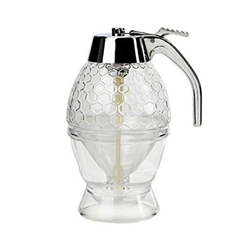 Cutogain Dispensador de Miel, Contenedor de Almacenamiento de Miel, Cristal de Cristal Dispensador de Miel Botella Transparente de contenedor de Almacenamiento de Miel