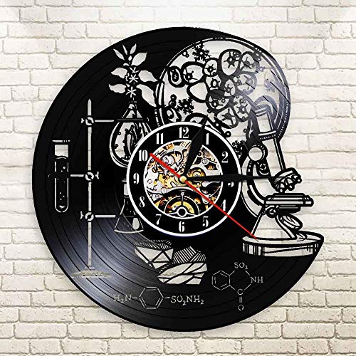 CVG Biología Química Ciencia Instrumento Reloj de Pared Molécula de oxígeno Fórmula química Decoración de Arte de Pared Reloj de Vinilo Relojes de Pared