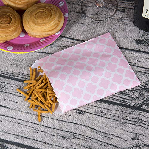 Czemo 100pcs Bolsas Papel Colores Pequeñas Boda de la Barra de Caramelo Bolsas de Regalo del Partido Bolsas de Papel Bolsa (Rosado)