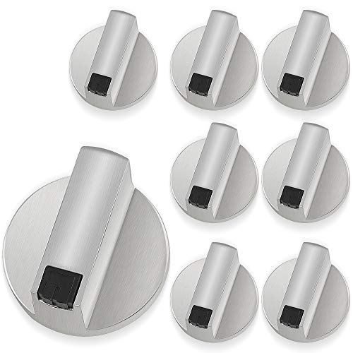 Dadabig 8pcs 6mm Perillas de Cocina, Mandos Botones Cocina Gas Metal Botones de Control para Todas las Marcas de Horno, Cocina y Placa de Cocina (Plata)