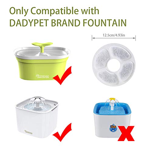 DADYPET Filtros Fuente Gatos, Filtro de Carbón para Gatos Fuente para Gatos Bebedero Gatos con 2 Filtros de Carbón Activado (6 Filtros)