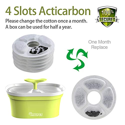 DADYPET Filtros Fuente Gatos, Filtro de Carbón para Gatos Fuente para Gatos Bebedero Gatos con 2 Filtros de Carbón Activado (6 Filtros)