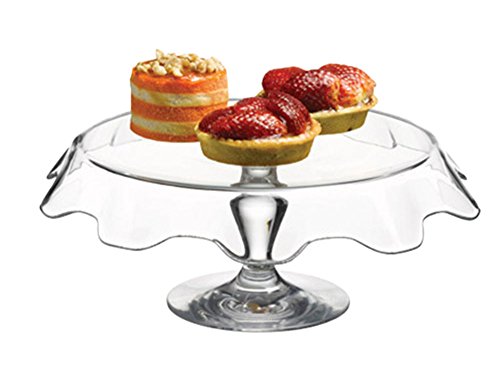 Dajar Splash Soporte para Tartas con pie (32 cm Pasabahce, Cristal, Transparente, 32 x 32 x 11,5 cm