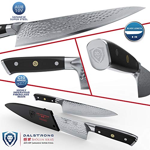 Dalstrong Cuchillo del chef-Shogun serie X Gyuto - japonés AUS-10V - vacío tratado-martillado acabado - 8"- con protector