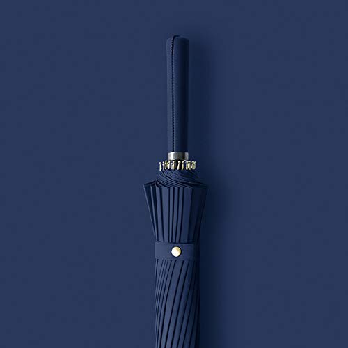 Daman Paraguas de Mango Largo para Grandes Empresas Parasol de Fibra de Vidrio Resistente al Viento para Actividades al Aire Libre Paraguas de Golf, Azul