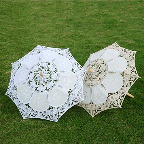 DaoRier Paraguas Boda Sombrilla Encaje Paraguas Novia Sombrillas Boda Paraguas Bordados