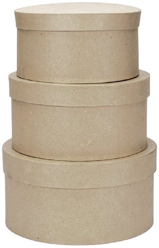 Darice – Plantilla para Grabar en Relieve Paper-Mache Caja Redonda de cartón -4-Inch, 12,7 y 15,2 cm