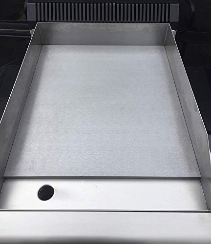 Davlex Plancha de Gas Comercial Plano Placa Hamburguesa Parrilla Freidora 40cm Gas Natural o LPG en Acero Inoxidable
