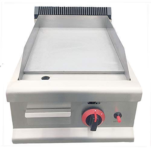 Davlex Plancha de Gas Comercial Plano Placa Hamburguesa Parrilla Freidora 40cm Gas Natural o LPG en Acero Inoxidable
