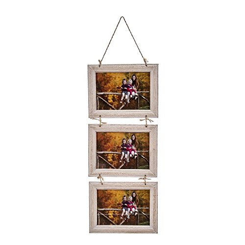 dcasa - Marco de fotos multiple colgante original de madera para 3 fotos 13x18 cm
