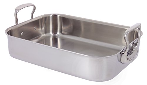 DE BUYER 3727.35 Fuente de Horno Gris Acero Inoxidable 41 x 27,5 x 13,35 cm